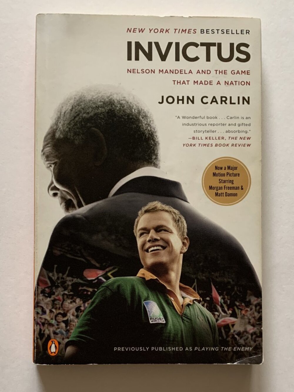 Invictus by John Carlin (Paperback, 2009, Movie Cover) Nelson Mandela